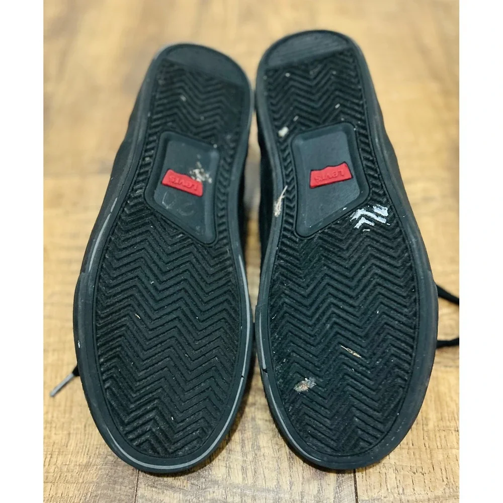 Levi's Mens Black Canvas Sneakers Casual Shoes‎ Low Top Skater Sneakers Size 8.5